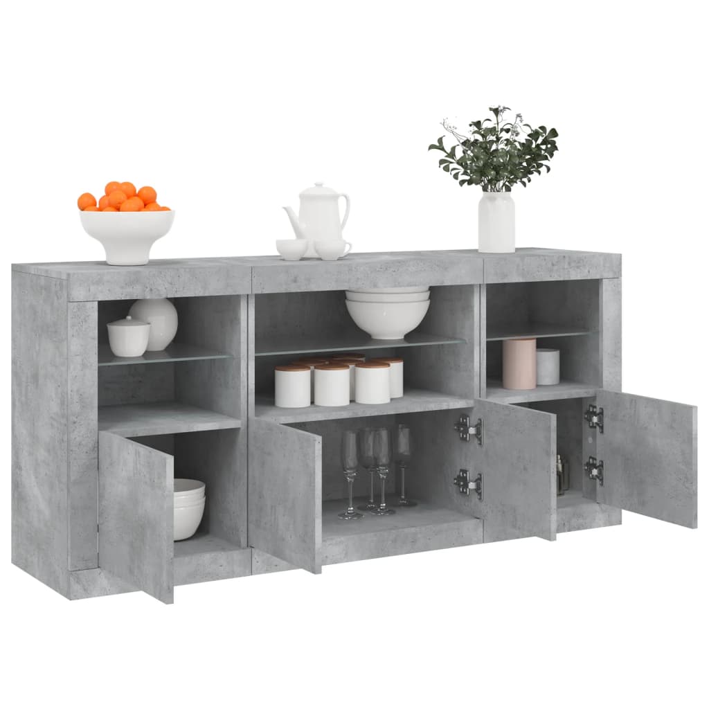 Buffet avec éclairage LED 142,5x37x67 cm