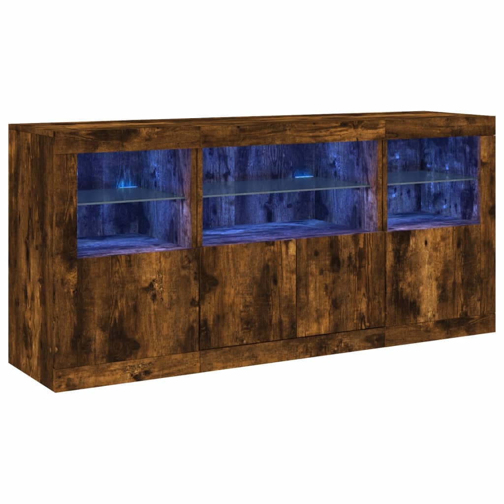 Buffet avec éclairage LED 142,5x37x67 cm