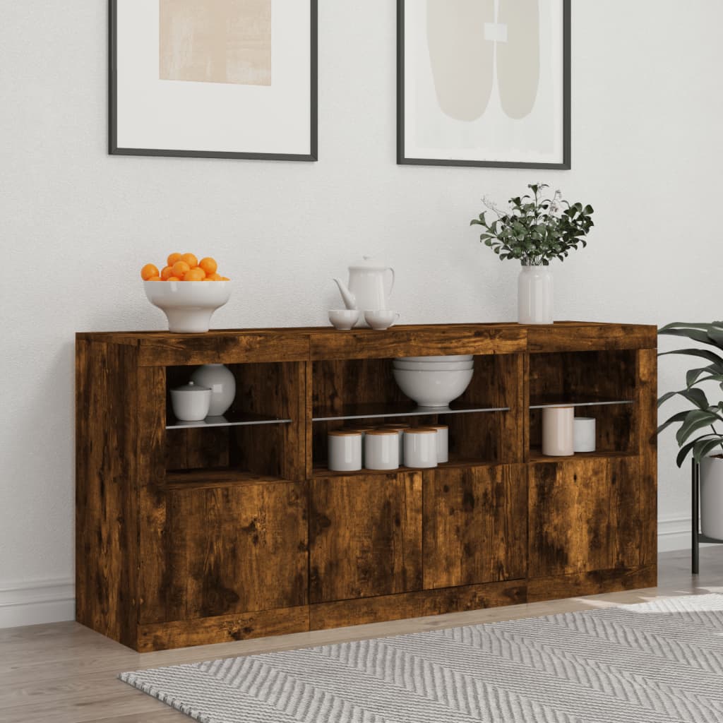 Buffet avec éclairage LED 142,5x37x67 cm