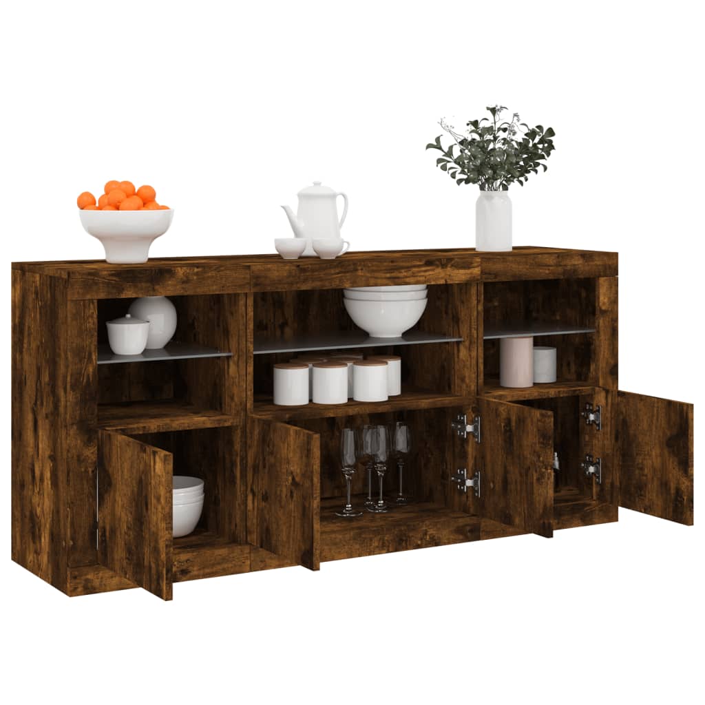 Buffet avec éclairage LED 142,5x37x67 cm