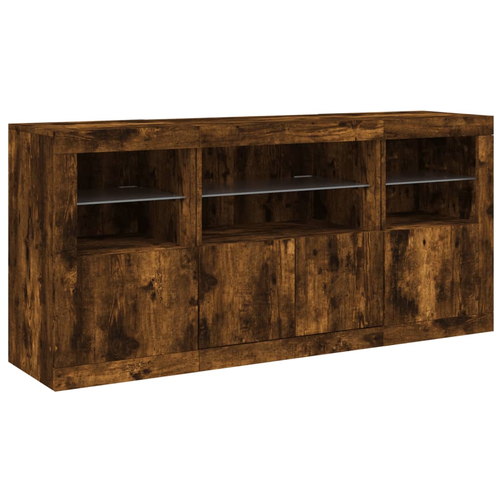 Buffet avec éclairage LED 142,5x37x67 cm