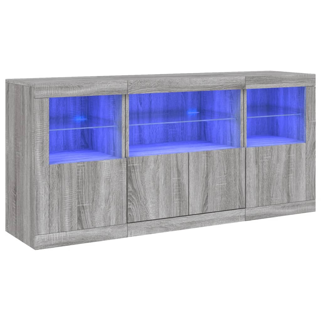 Buffet avec éclairage LED 142,5x37x67 cm