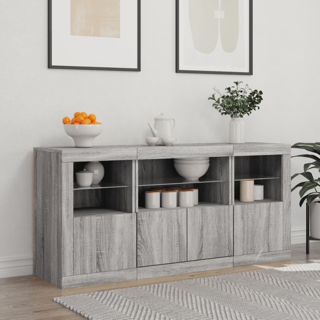 Buffet avec éclairage LED 142,5x37x67 cm