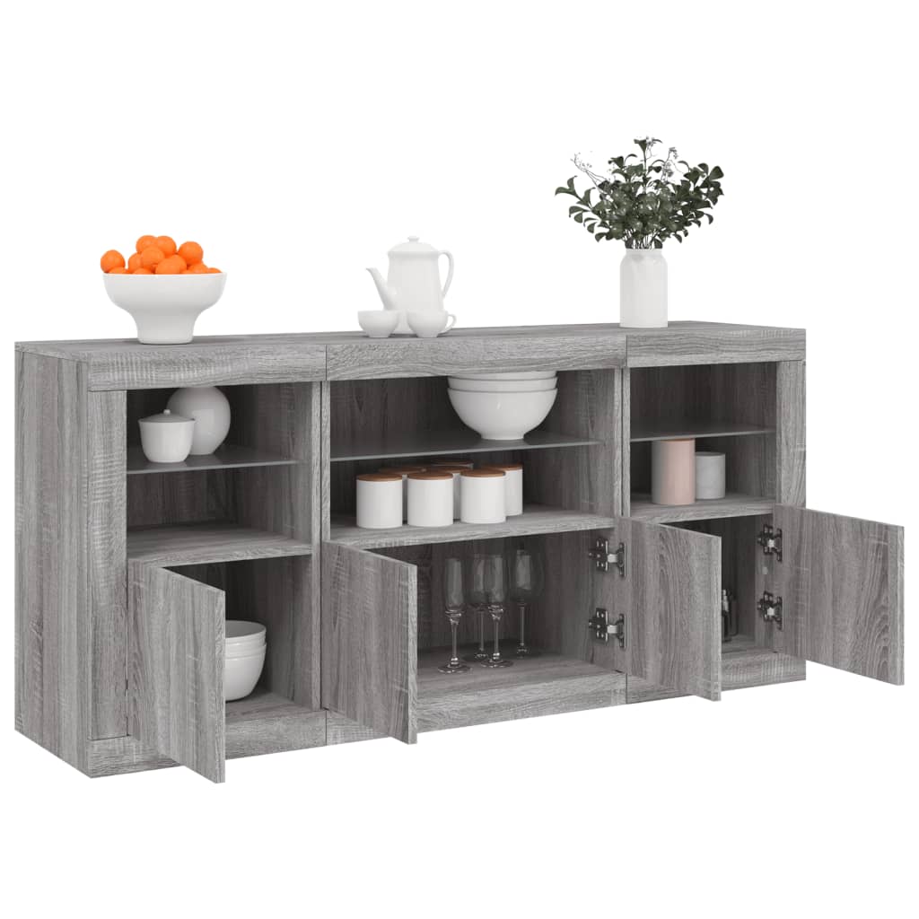 Buffet avec éclairage LED 142,5x37x67 cm