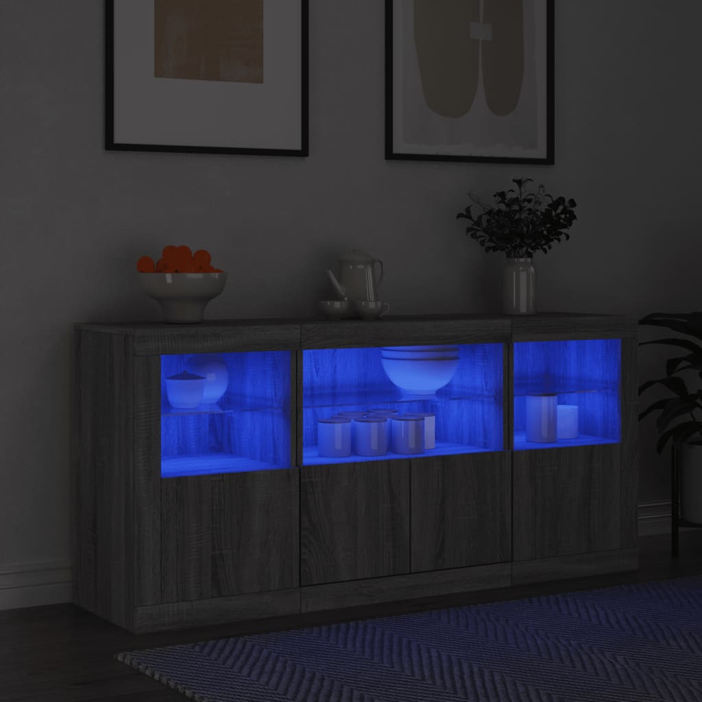 Buffet avec éclairage LED 142,5x37x67 cm