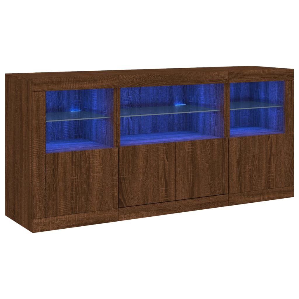 Buffet avec éclairage LED 142,5x37x67 cm