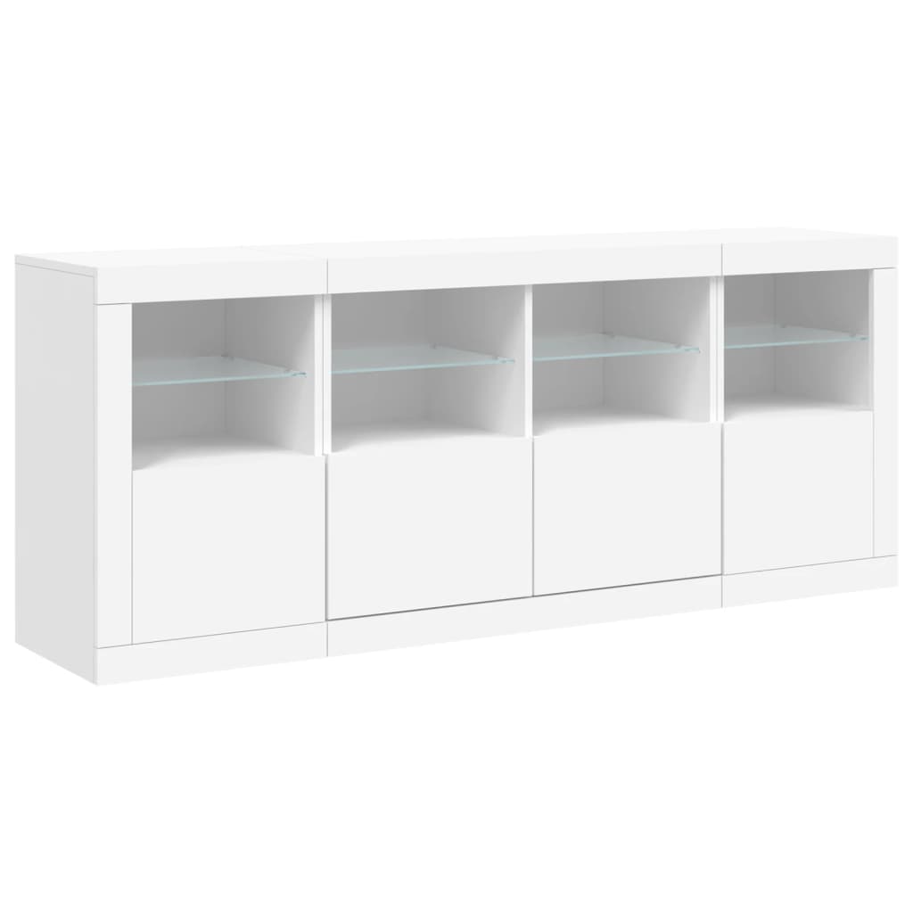 Buffet avec éclairage LED 163x37x67 cm couleur chêne