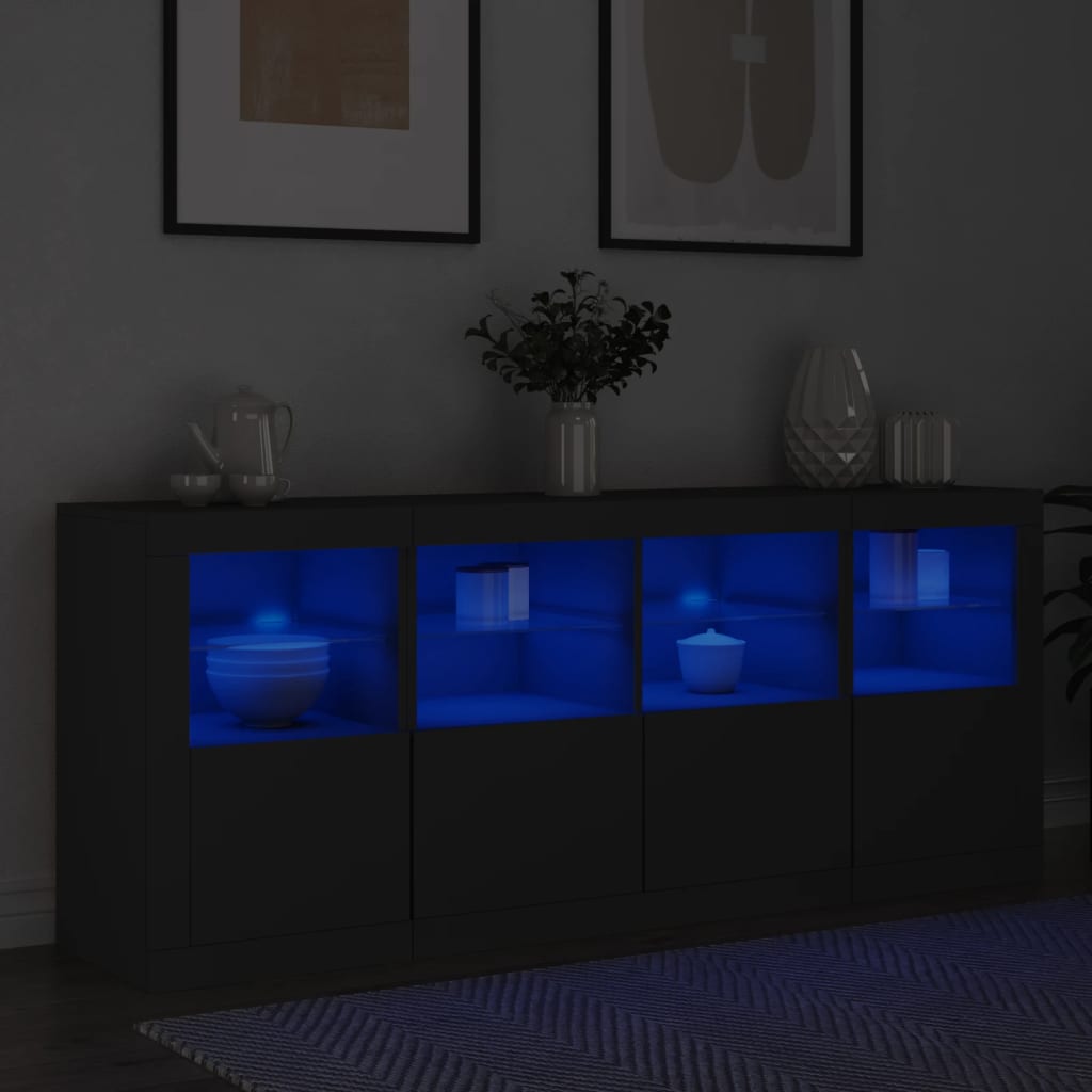 Buffet avec éclairage LED 162x37x67 cm