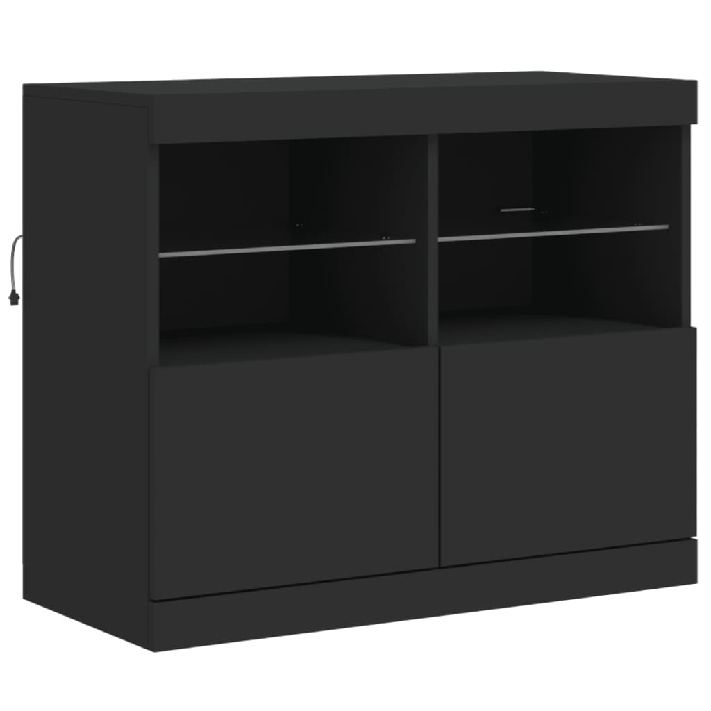 Buffet avec éclairage LED 163x37x67 cm couleur chêne