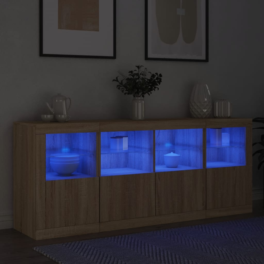 Dressoir met LED-verlichting 162x37x67 cm