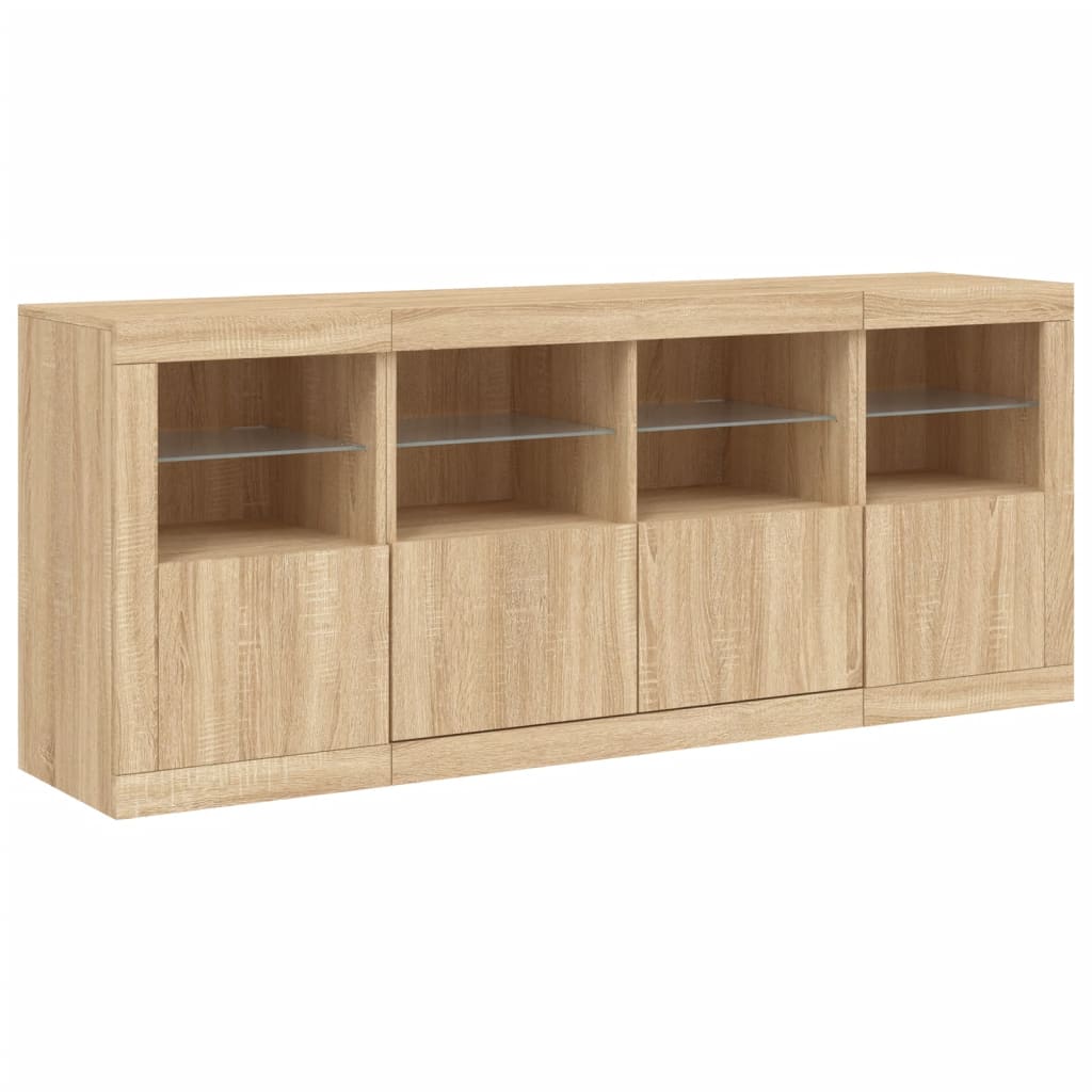 Dressoir met LED-verlichting 162x37x67 cm