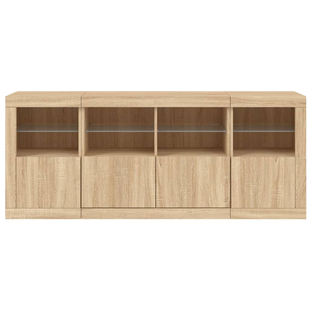 Dressoir met LED-verlichting 162x37x67 cm