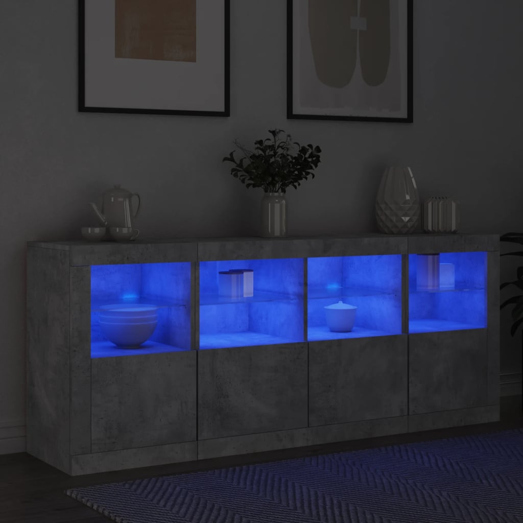 Dressoir met LED-verlichting 162x37x67 cm