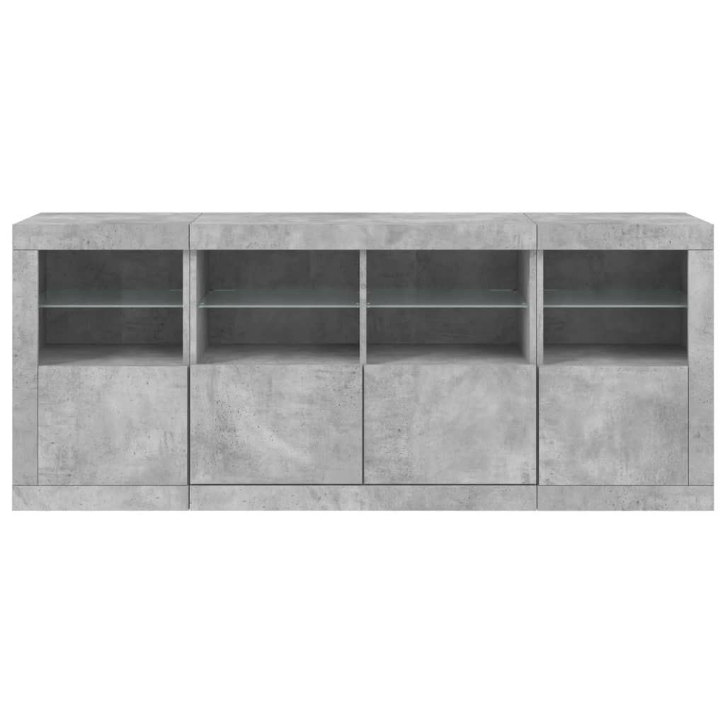 Buffet avec éclairage LED 163x37x67 cm couleur chêne