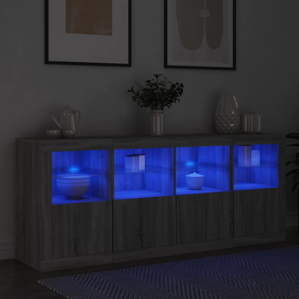 Dressoir met LED-verlichting 162x37x67 cm