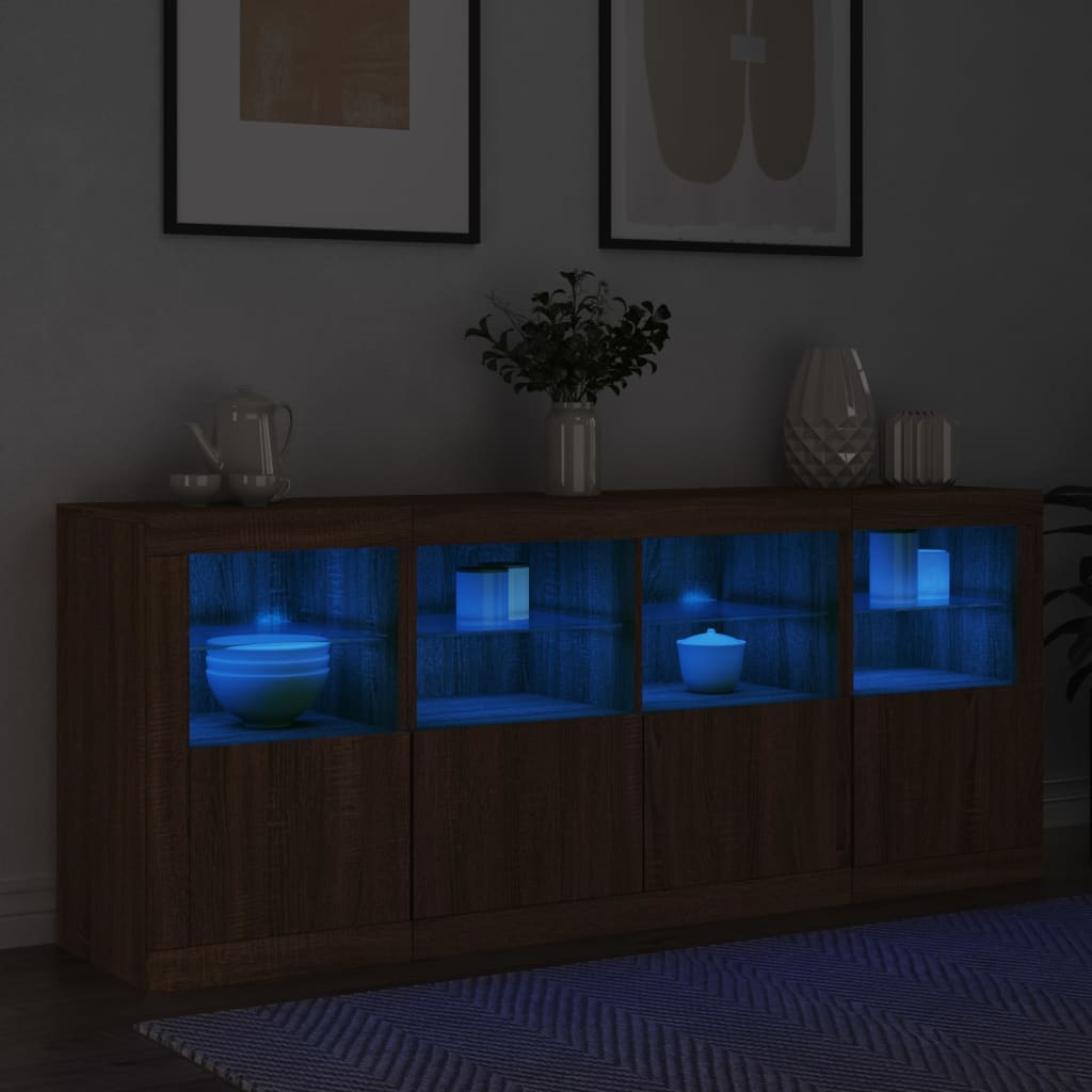 Dressoir met LED-verlichting 162x37x67 cm