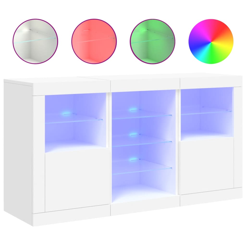 Buffet avec éclairage LED 123x37x67 cm couleur chêne