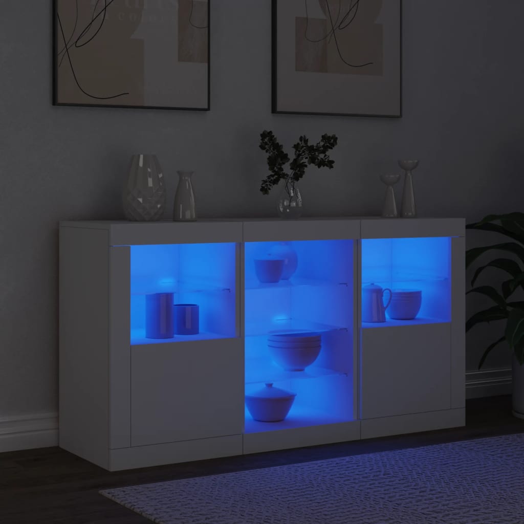 Buffet avec éclairage LED 123x37x67 cm couleur chêne