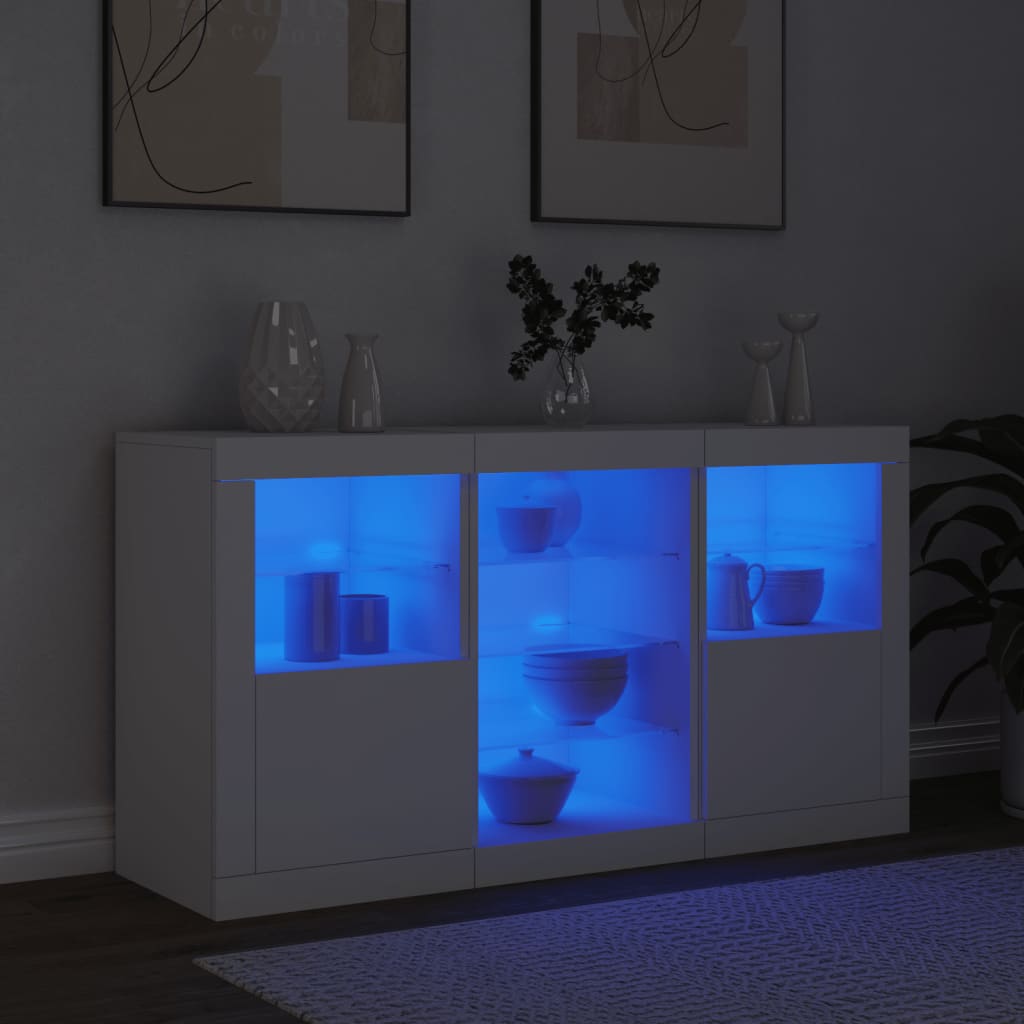 Dressoir met LED-verlichting 123x37x67 cm