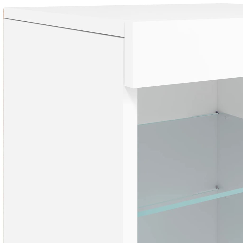 Buffet avec éclairage LED 123x37x67 cm couleur chêne sonoma