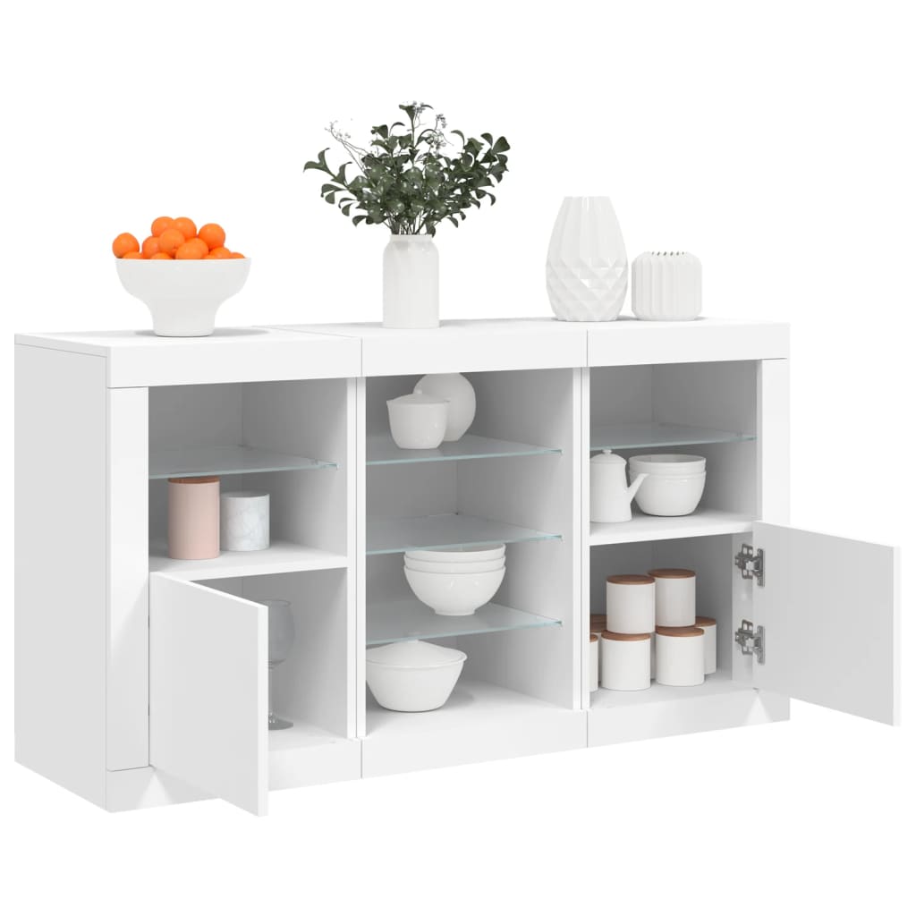 Buffet avec éclairage LED 123x37x67 cm couleur chêne