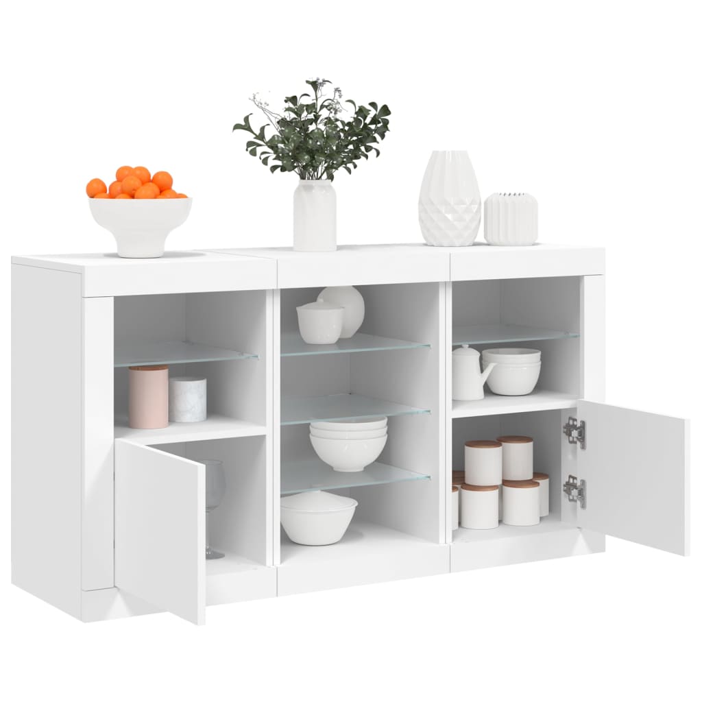 Buffet avec éclairage LED 123x37x67 cm couleur chêne sonoma