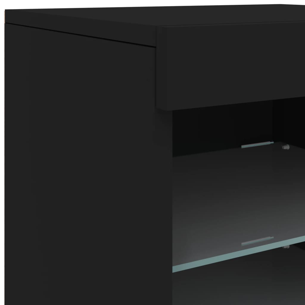 Dressoir met LED-verlichting 123x37x67 cm eikenkleurig