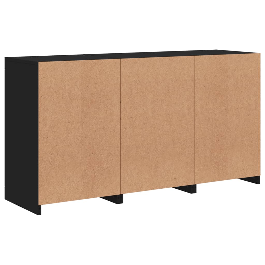 Dressoir met LED-verlichting 123x37x67 cm eikenkleurig