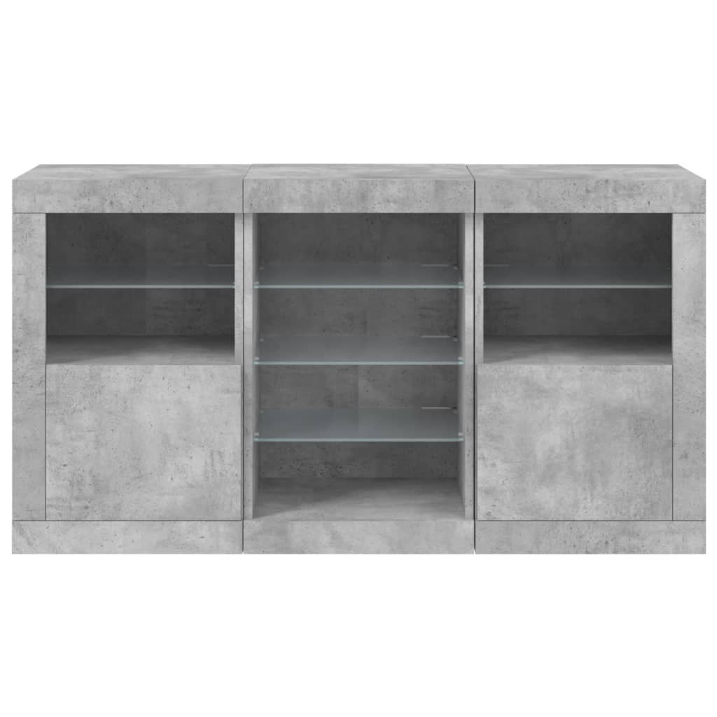 Buffet avec éclairage LED 123x37x67 cm couleur chêne sonoma