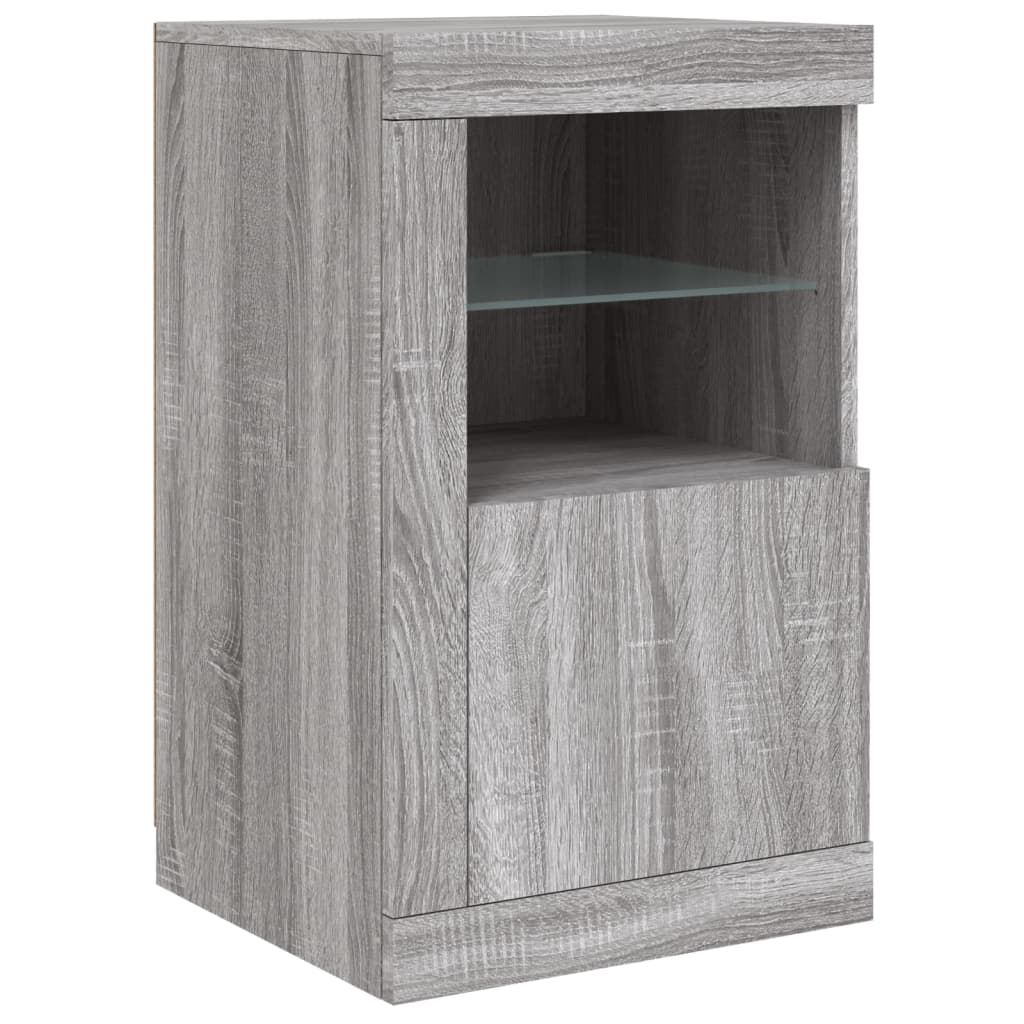 Buffet avec éclairage LED 123x37x67 cm couleur chêne sonoma