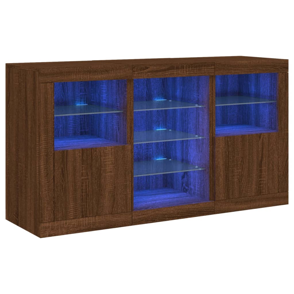 Dressoir met LED-verlichting 123x37x67 cm