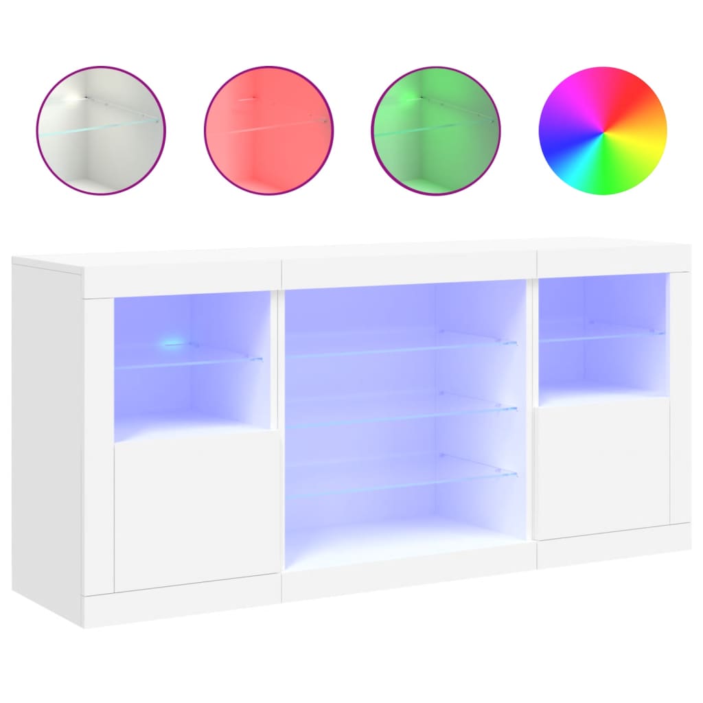 Dressoir met LED-verlichting 142,5x37x67 cm