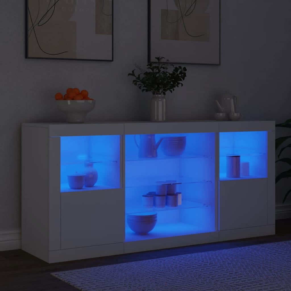 Dressoir met LED-verlichting 142,5x37x67 cm