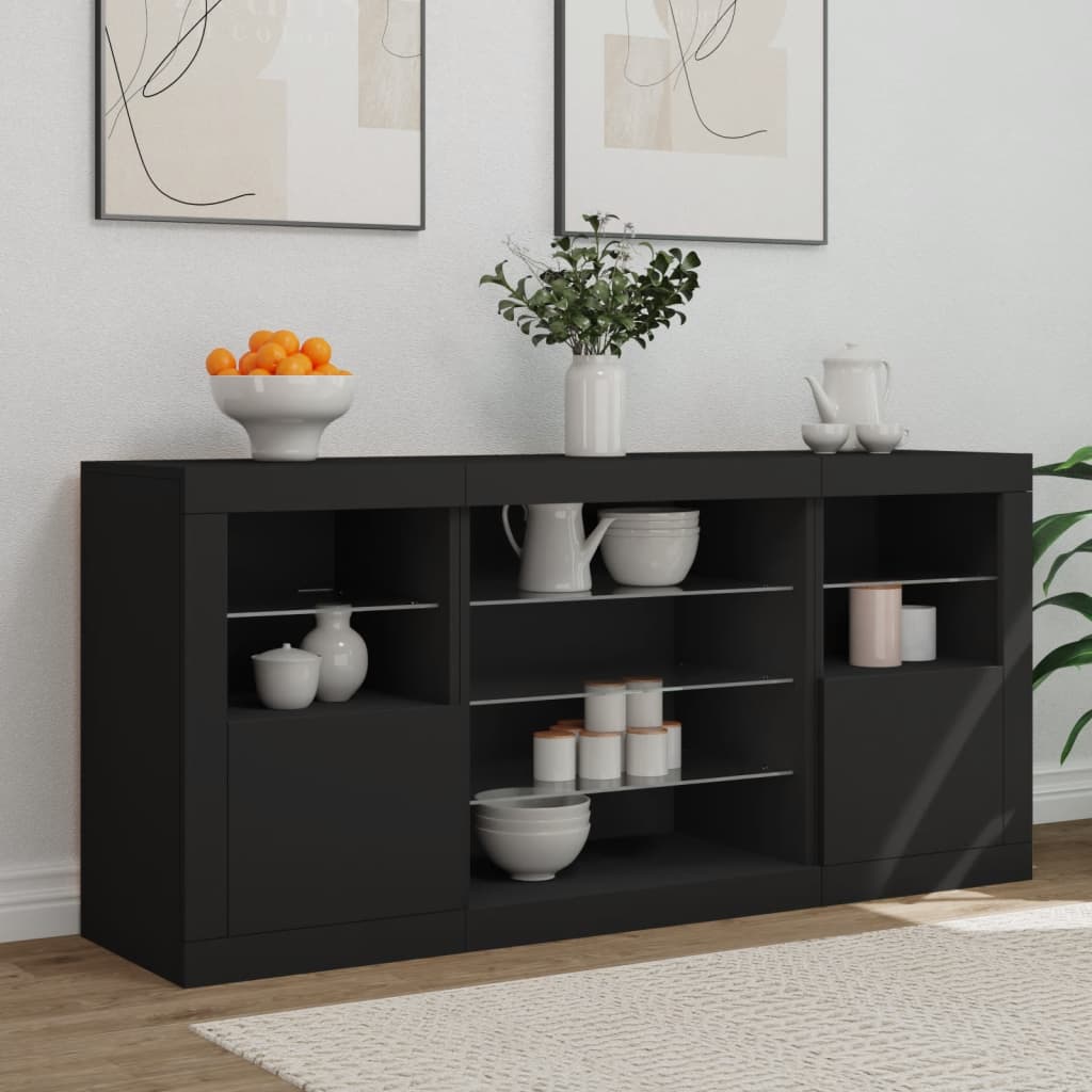 Buffet avec éclairage LED 142,5x37x67 cm