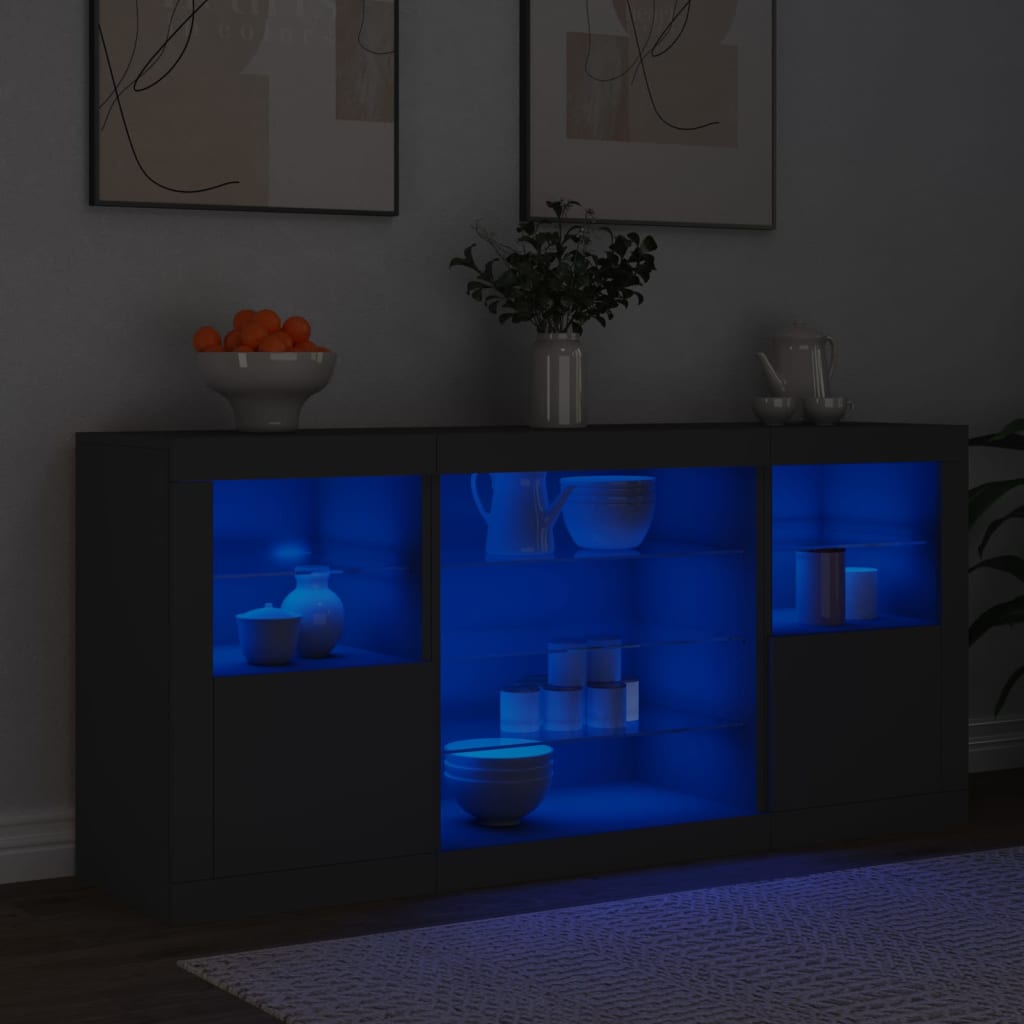 Buffet avec éclairage LED 142,5x37x67 cm