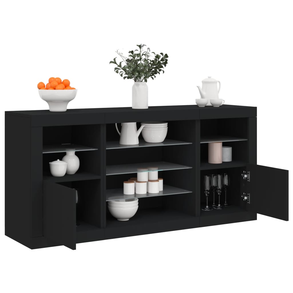 Buffet avec éclairage LED 142,5x37x67 cm