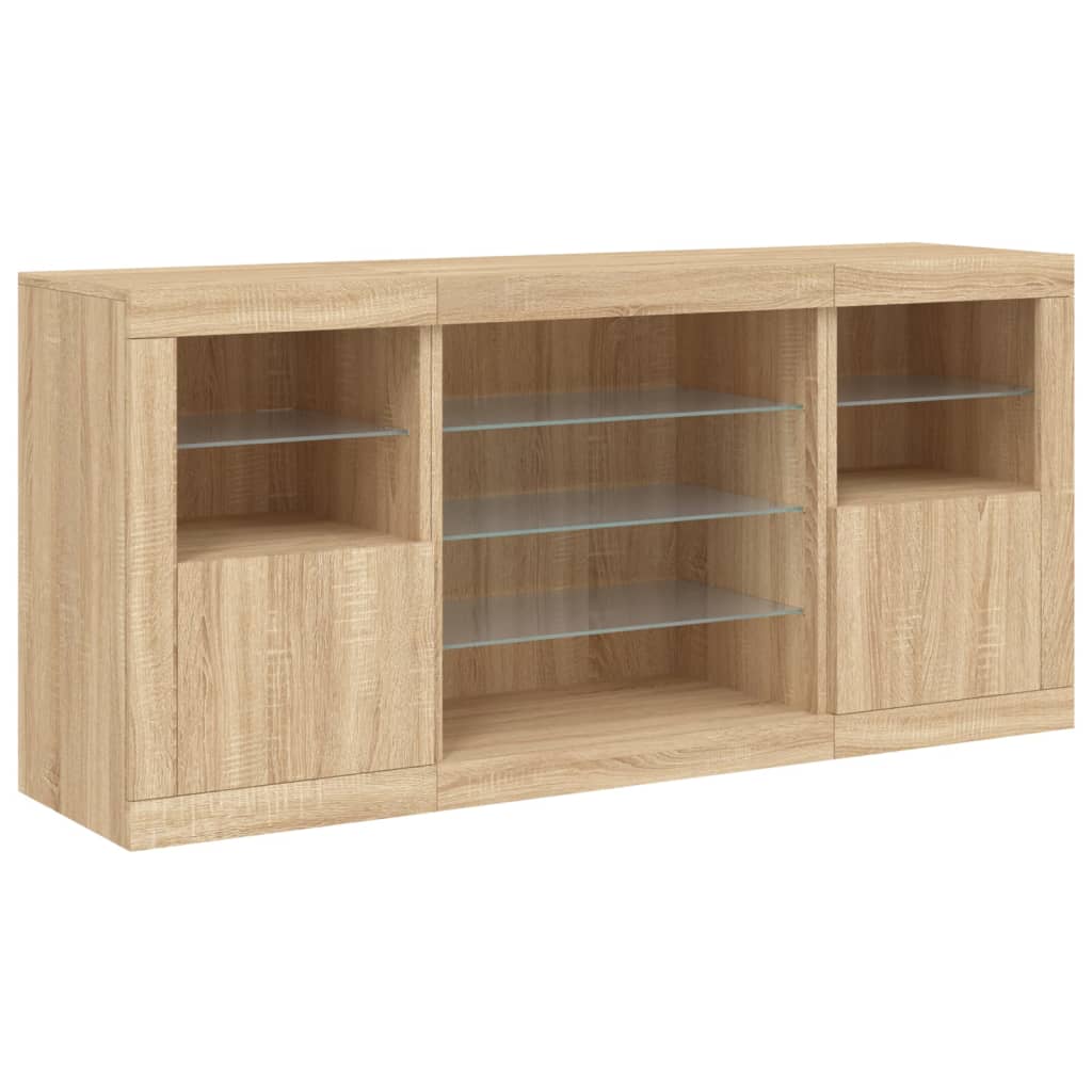 Dressoir met LED-verlichting 142,5x37x67 cm