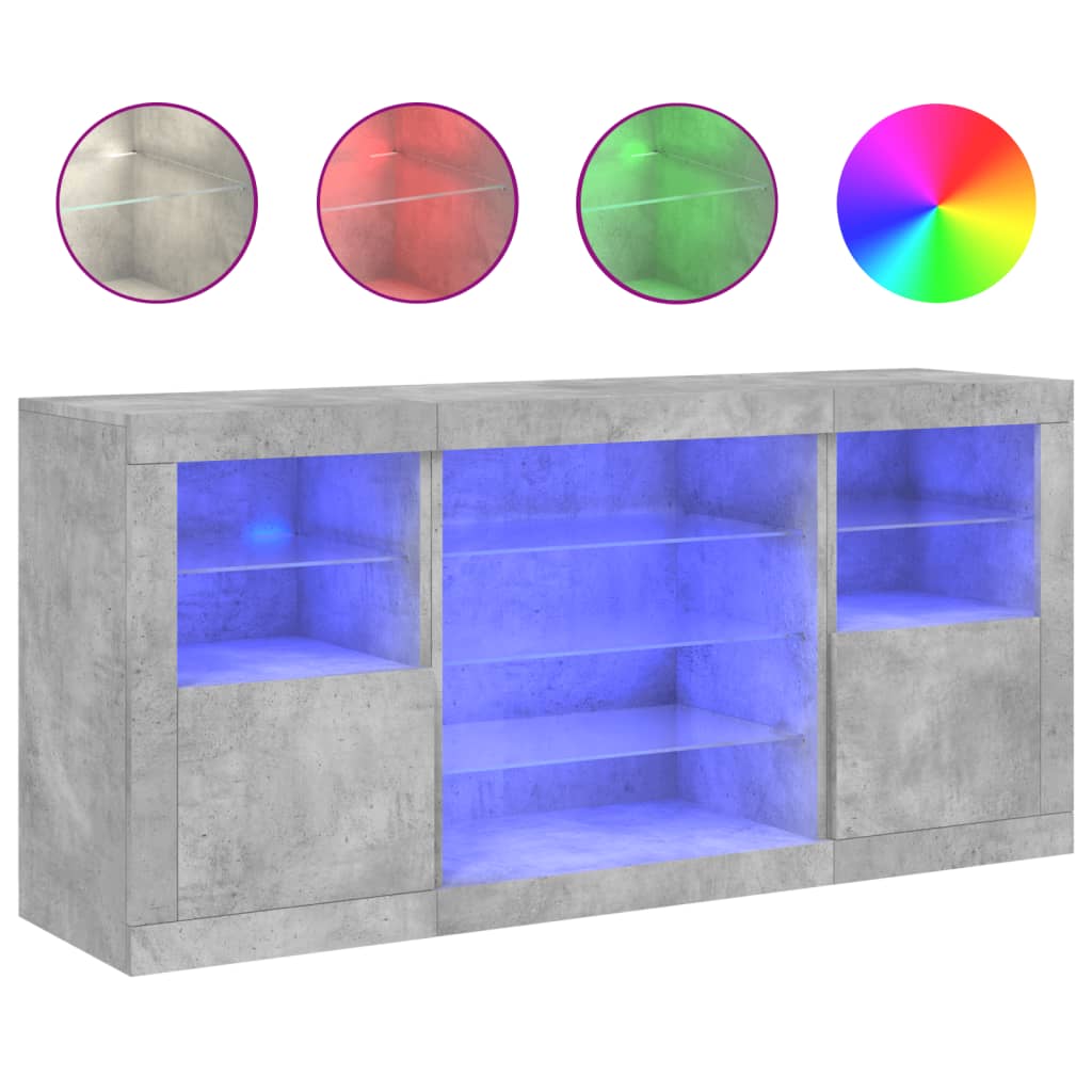 Buffet avec éclairage LED 142,5x37x67 cm