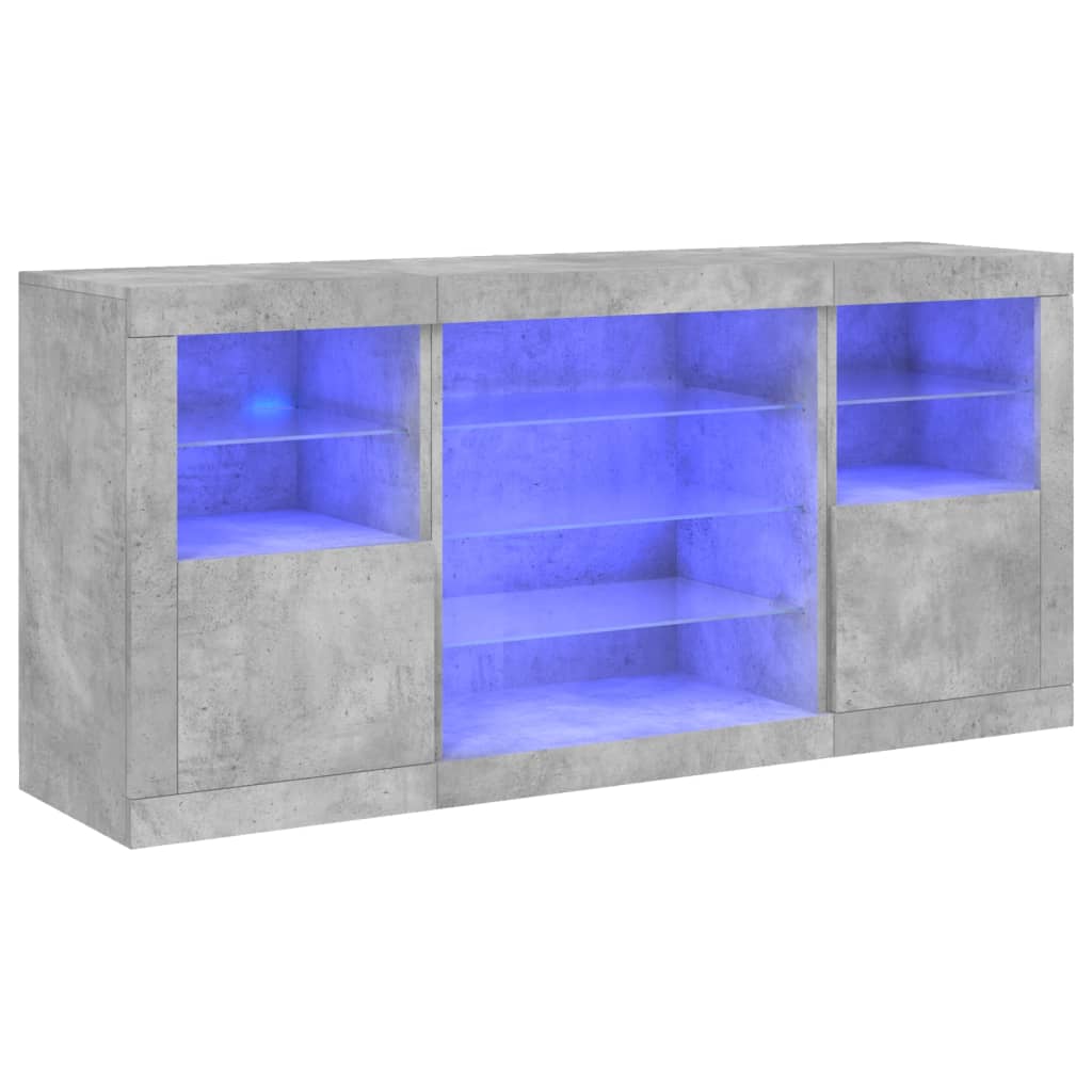 Dressoir met LED-verlichting 142,5x37x67 cm