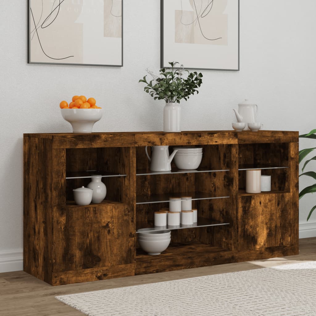 Buffet avec éclairage LED 142,5x37x67 cm