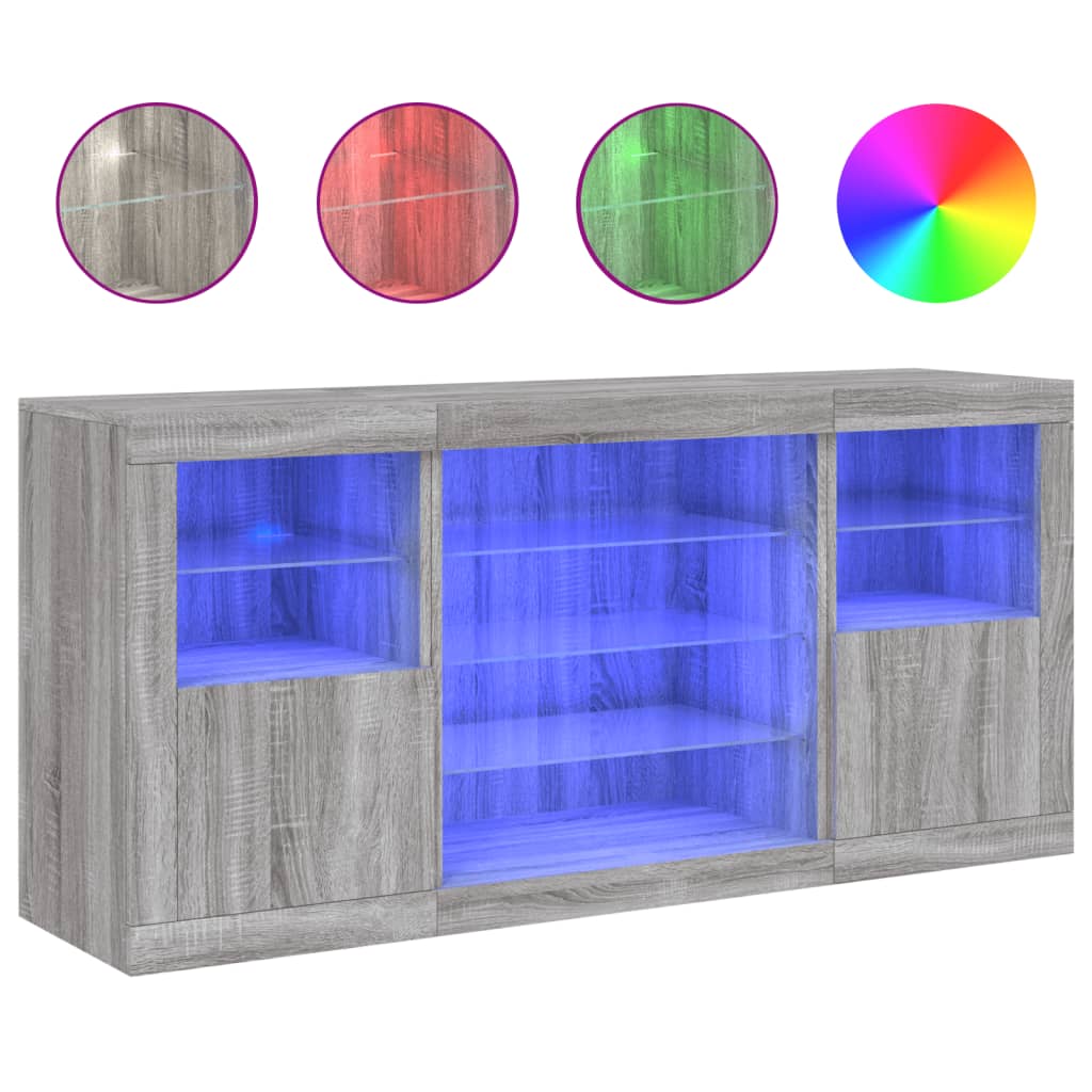 Buffet avec éclairage LED 142,5x37x67 cm