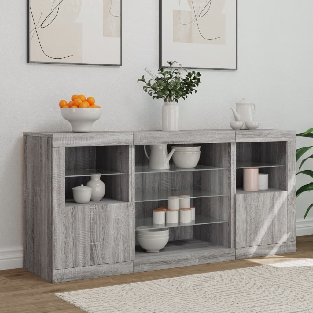 Buffet avec éclairage LED 142,5x37x67 cm