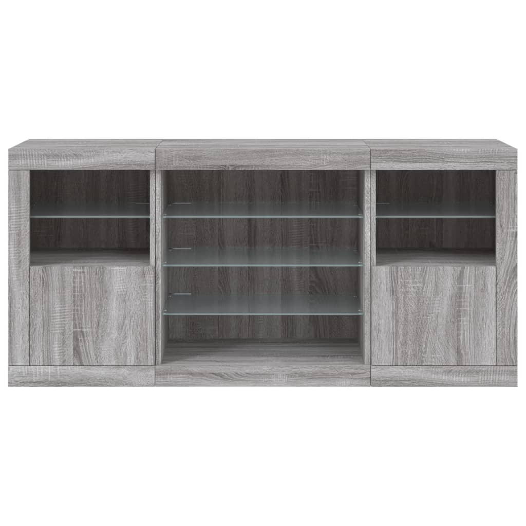 Dressoir met LED-verlichting 142,5x37x67 cm