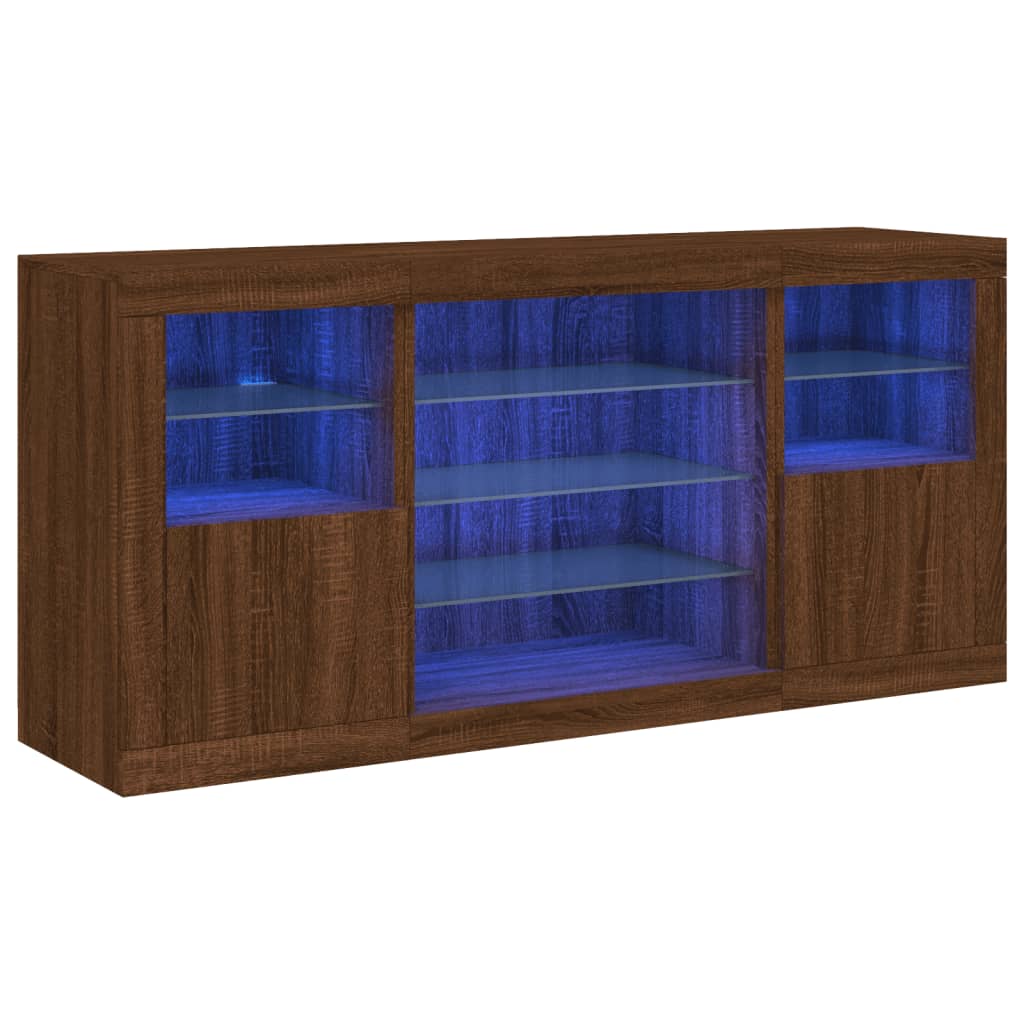 Dressoir met LED-verlichting 142,5x37x67 cm