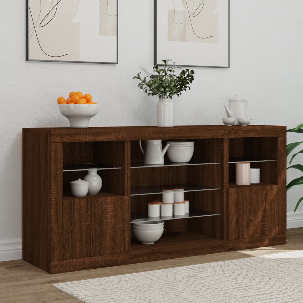 Buffet avec éclairage LED 142,5x37x67 cm