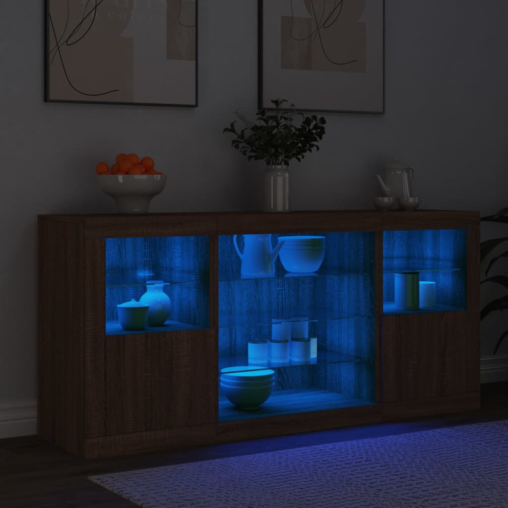 Buffet avec éclairage LED 142,5x37x67 cm