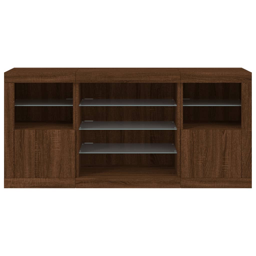 Dressoir met LED-verlichting 142,5x37x67 cm