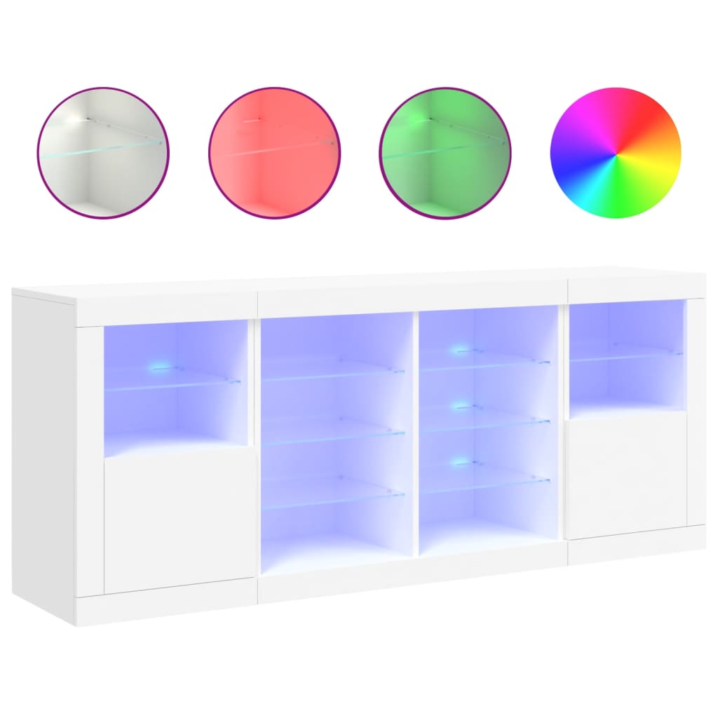 Dressoir met LED-verlichting 163x37x67 cm eikenkleurig