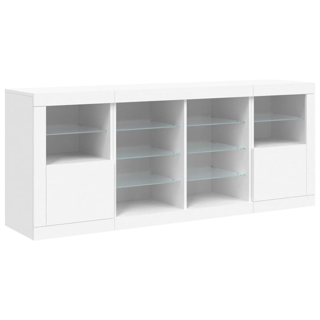 Dressoir met LED-verlichting 163x37x67 cm eikenkleurig