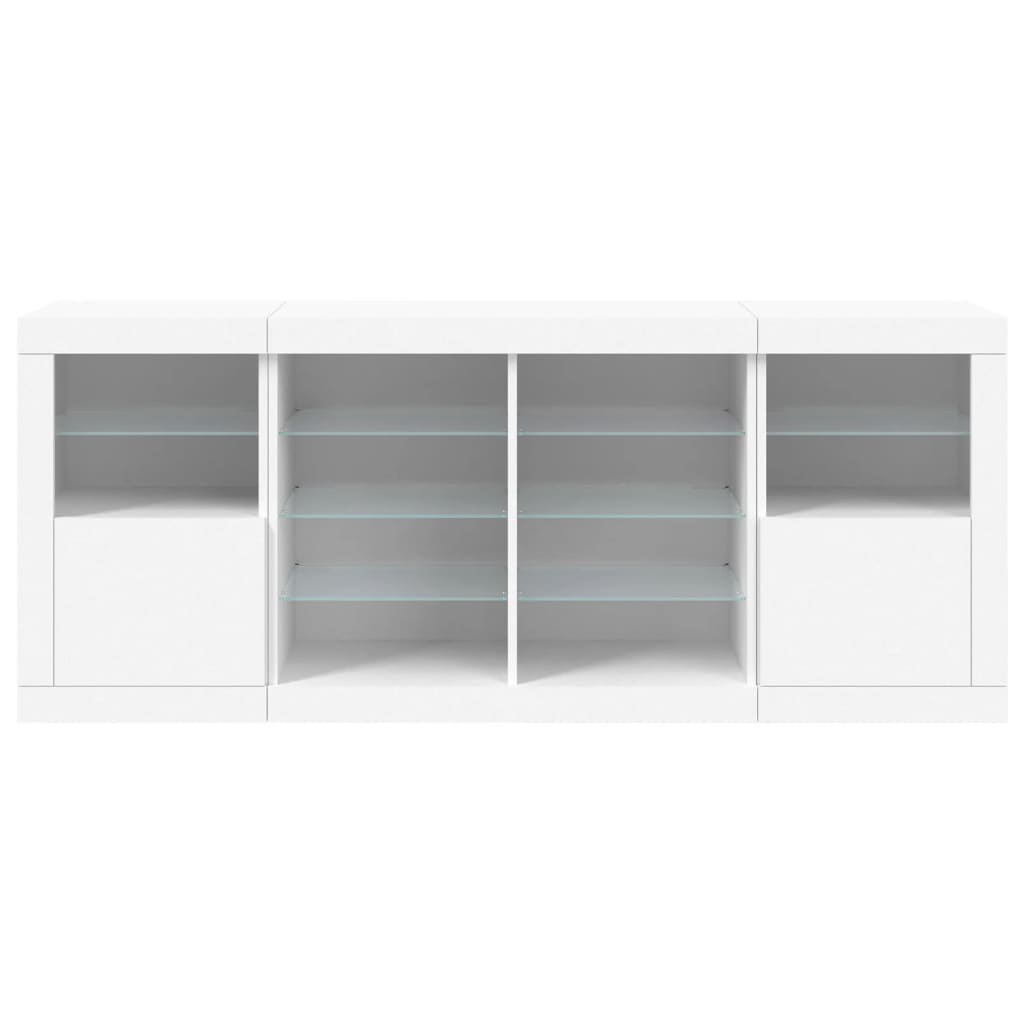 Dressoir met LED-verlichting 163x37x67 cm eikenkleurig